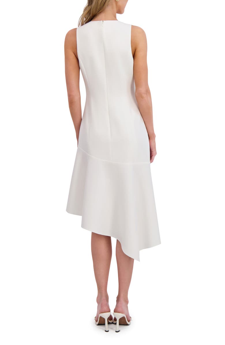 Ted Baker Asymmetric Ruffle Sleeveless Midi Dress, Alternate, color, Ultra White