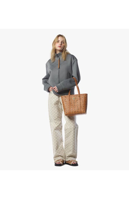 Mcm Toni Top-zip Shopper In Cognac