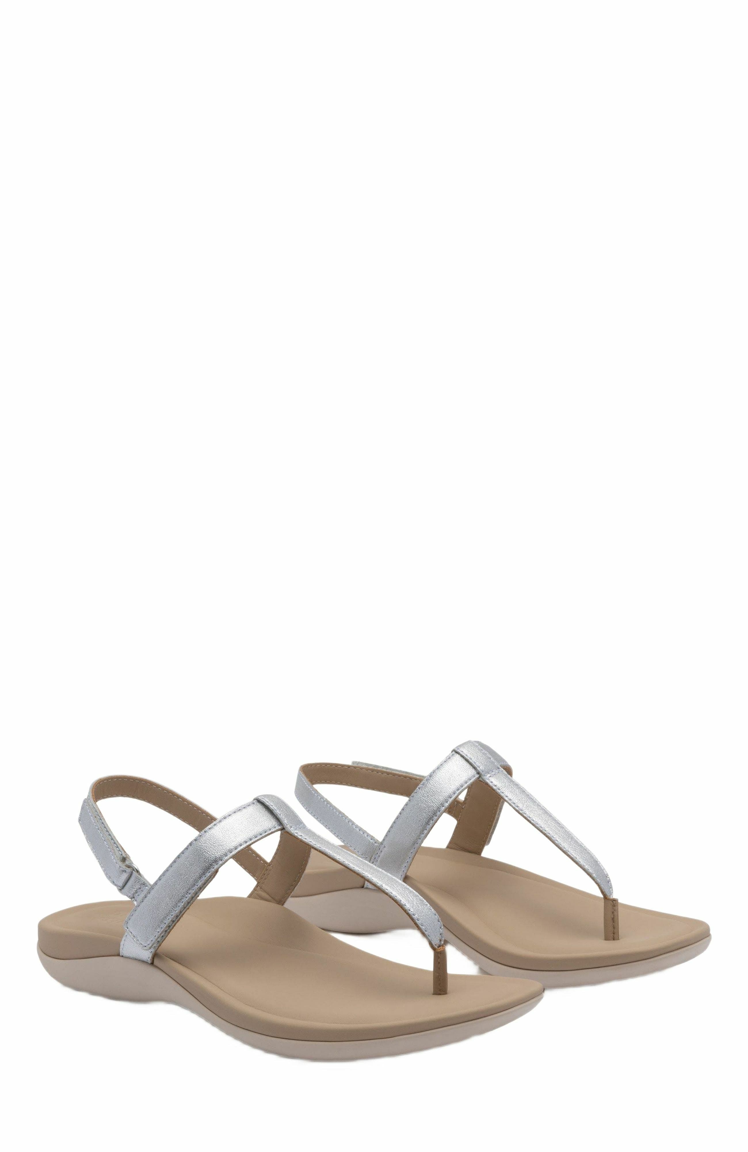 ABEO Oasis T Strap Sandal, Alternate, color, Silver - Regular