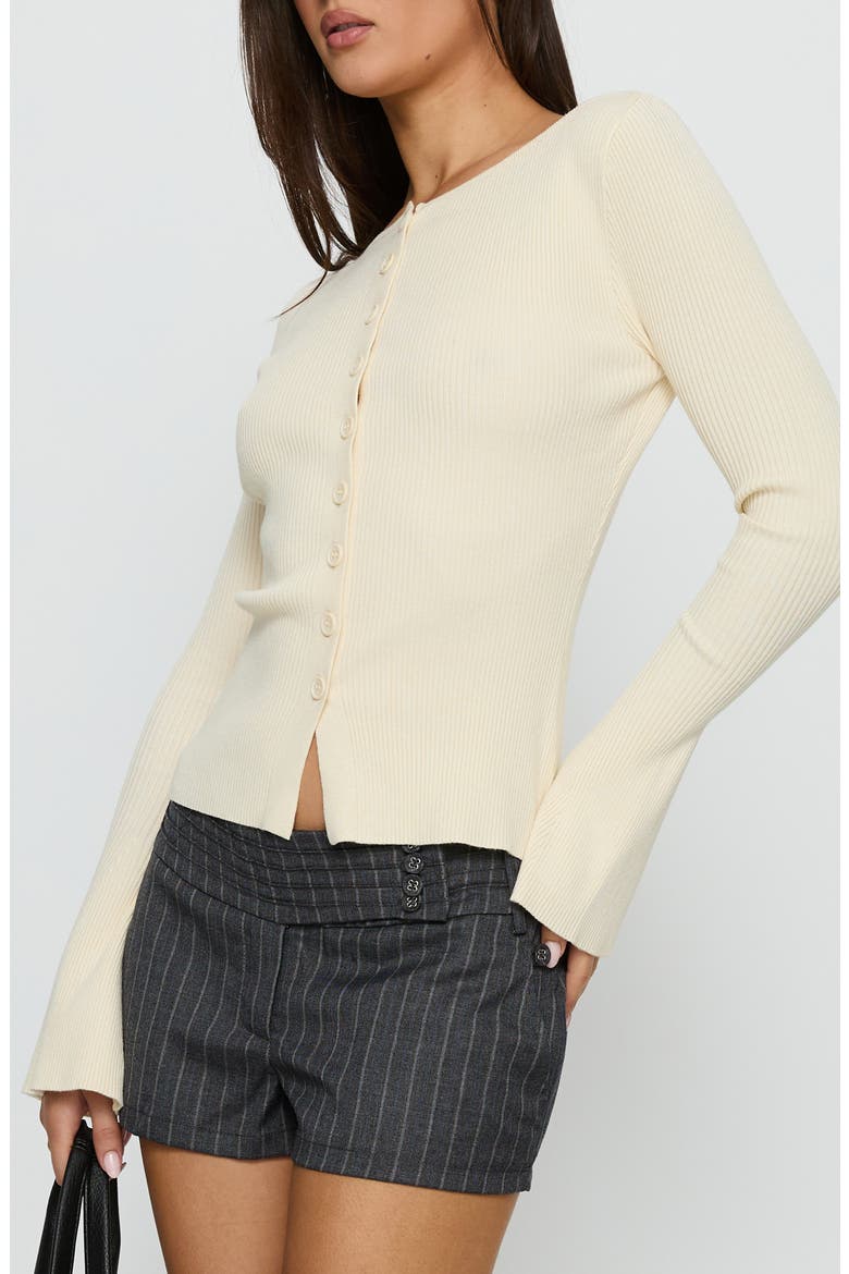 Tahnia Rib Cardigan, Alternate, color, BUTTER