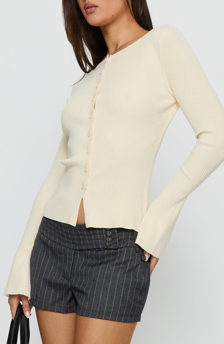 Princess Polly Tahnia Rib Cardigan, Alternate, color, Butter