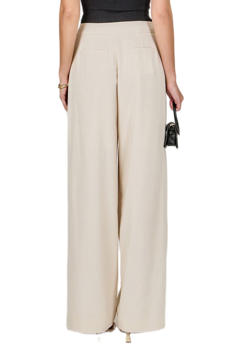 Faux Wrap Wide Leg Pants, Alternate, color, IVORY