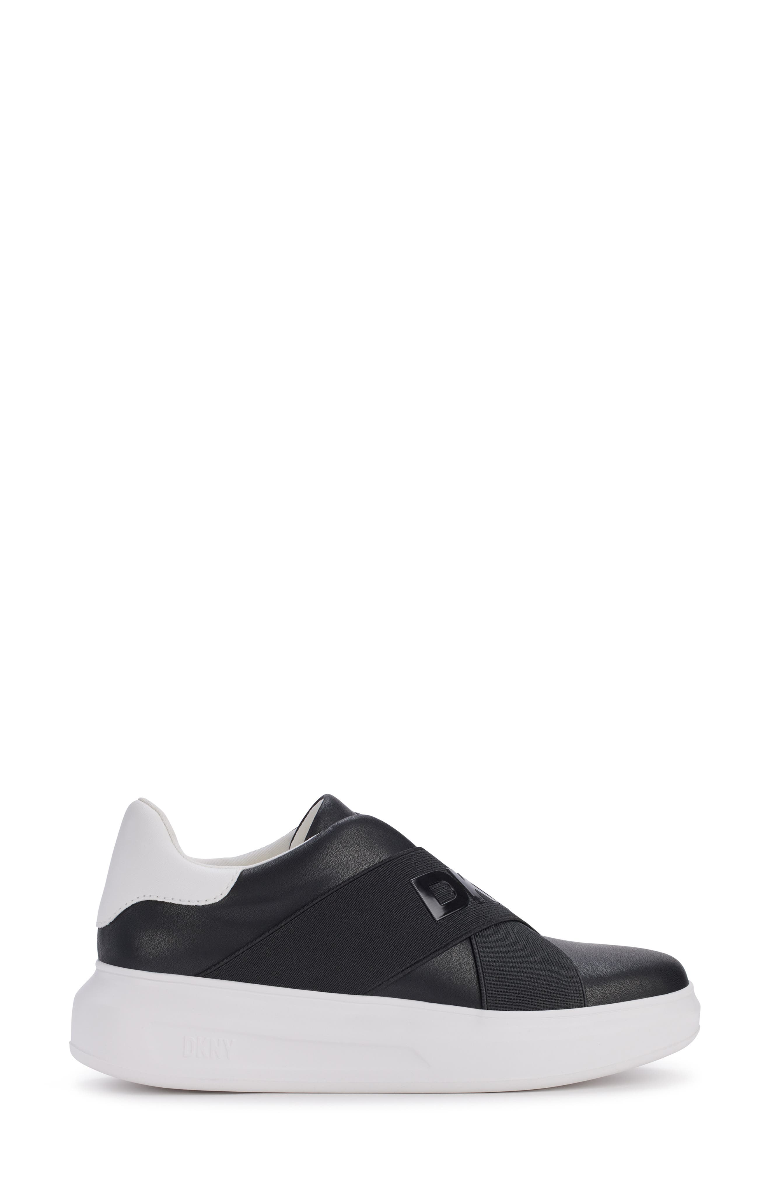 DKNY Jaye Platform Sneaker, Alternate, color, Black/ White