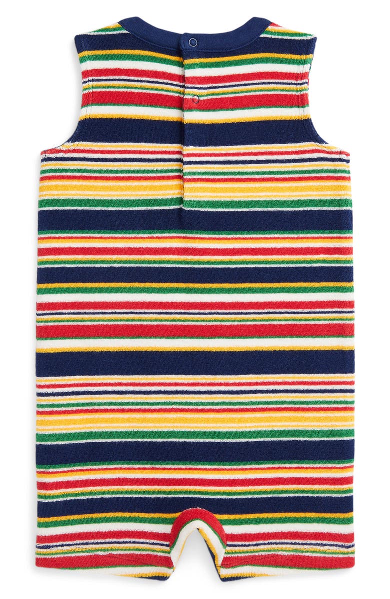 Ralph Lauren Stripe Sleeveless Cotton Terry Romper, Alternate, color, 