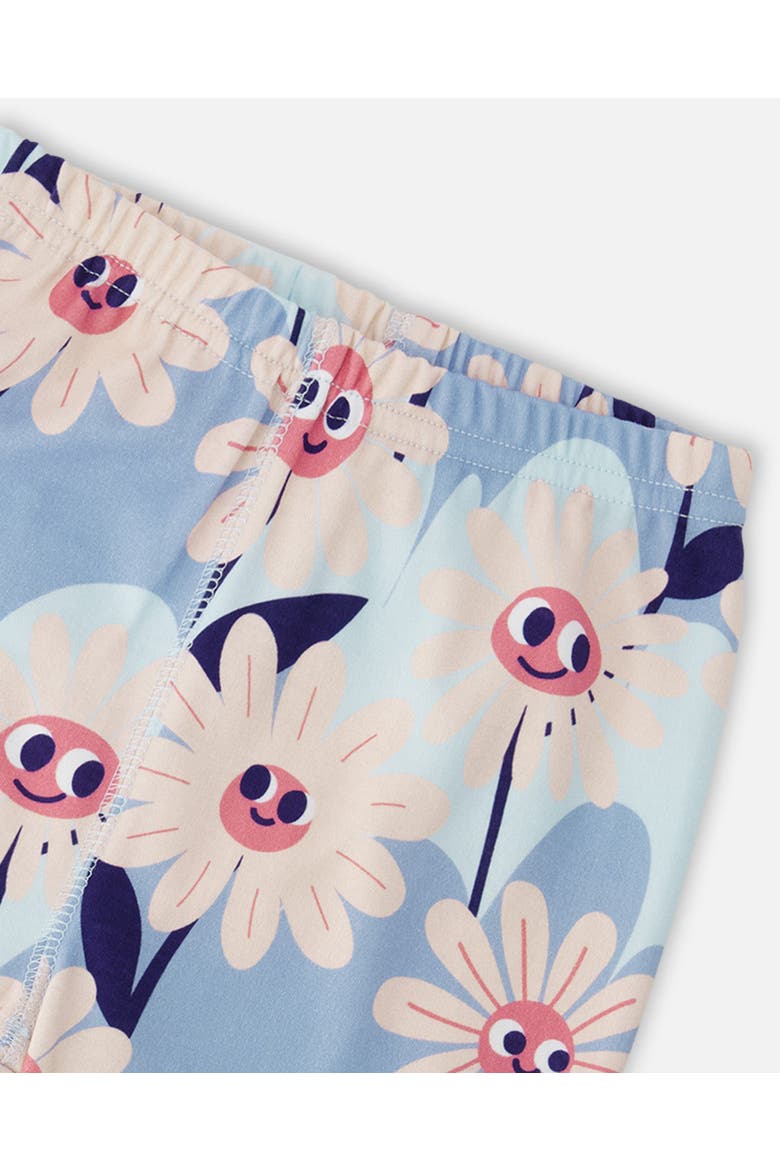 Organic Cotton Smiling Flower Two-Piece Pyjama Set, Alternate, color, Blue Smiling Flower Print