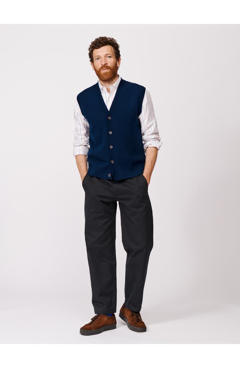 Aubin Portman 100% Wool Waistcoat, Alternate, color, Navy