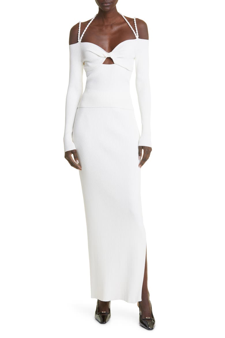 Kefali Rib Sweater Skirt, Alternate, color, 000101 NATURAL WHITE