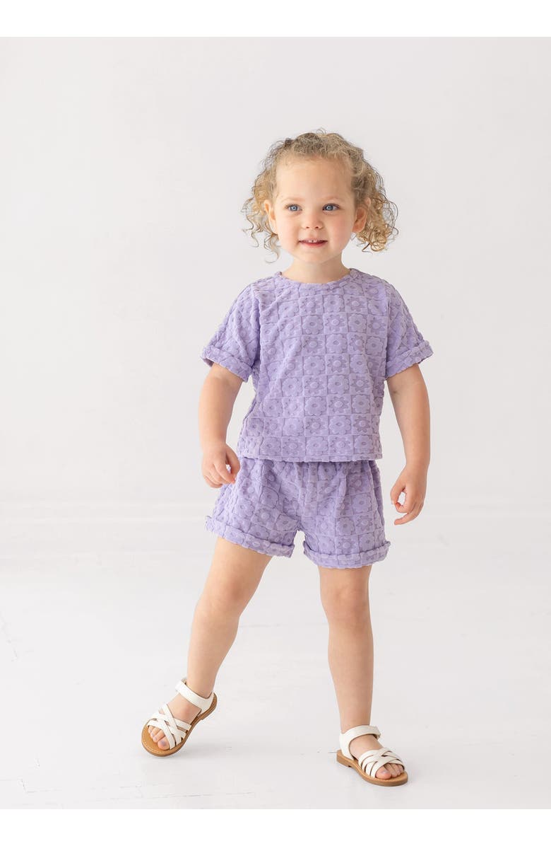 Mabel + Honey Veronica Short Sleeve Two Piece Set, Alternate, color, Purple