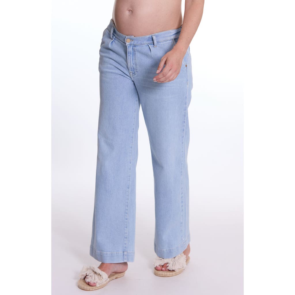 Cache Coeur Kelly Wide Leg Maternity And Post Partum Jeans In Blue