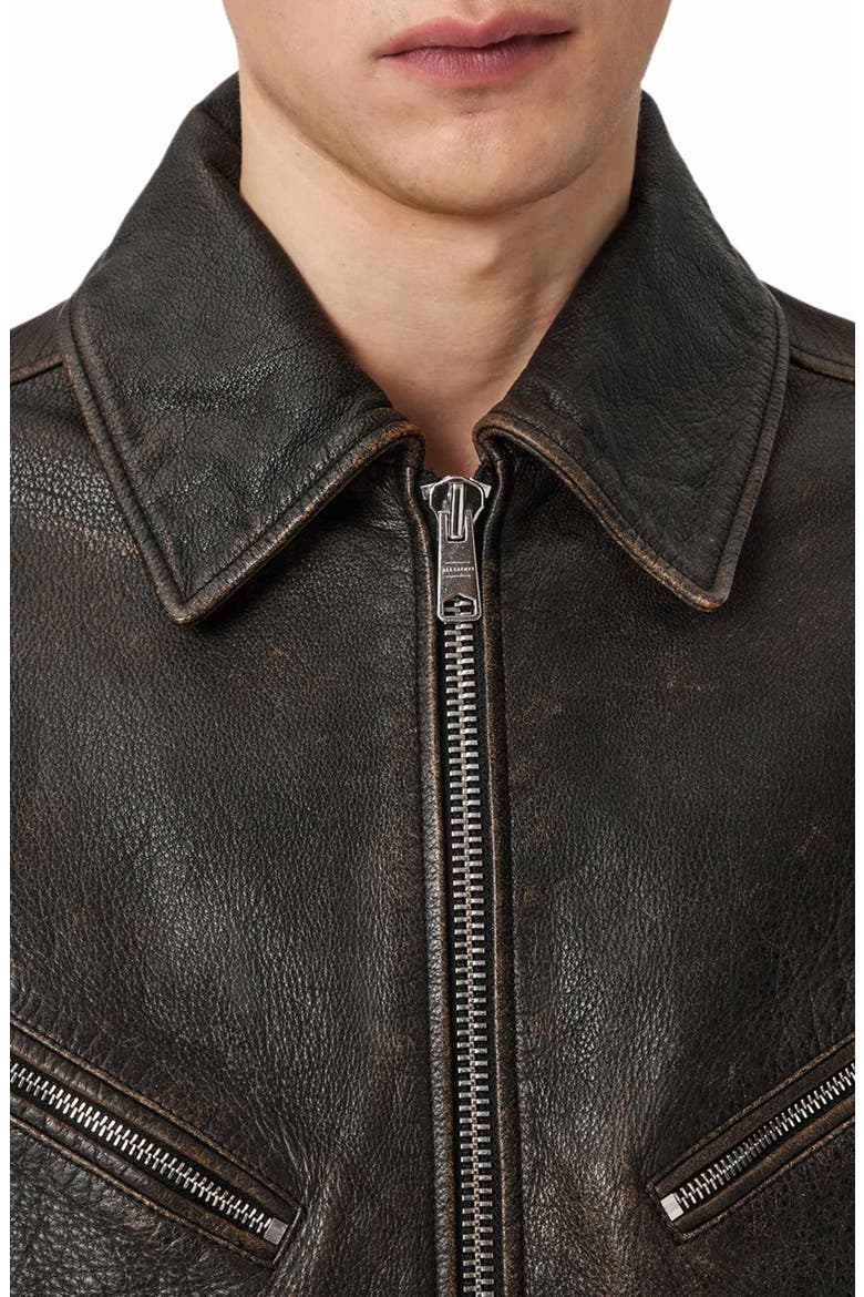 Starday Leather Jacket, Alternate, color, VINTAGE BLACK