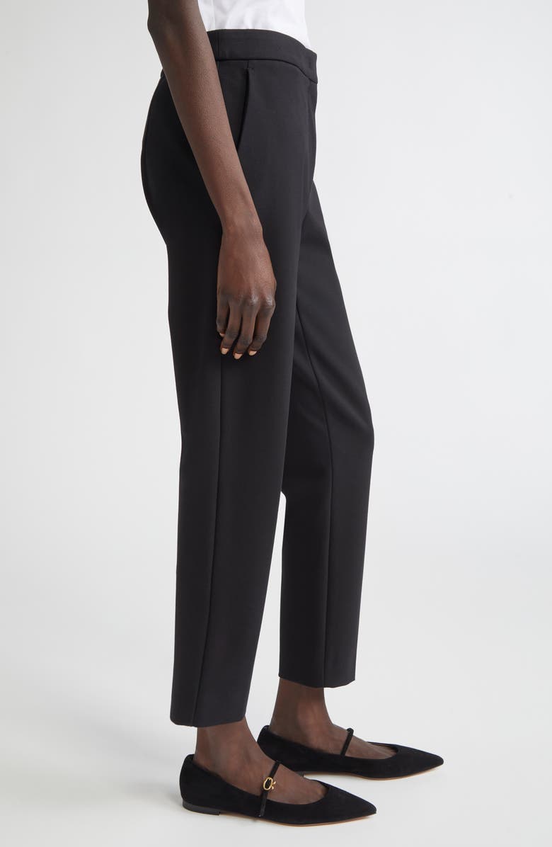 Max Mara Pegno Slim Fit Jersey Ankle Pants, Alternate, color, Black
