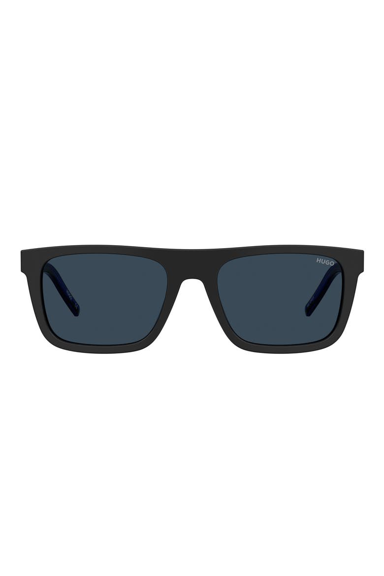 Gender Inclusive HG 1297/S 54mm Square Sunglasses, Main, color, BLACK