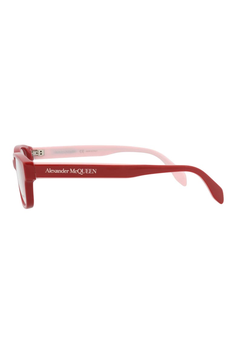 56mm Rectangular Optical Glasses, Alternate, color, RED RED TRANSPARENT