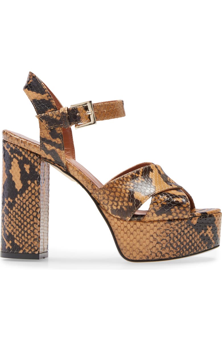 Paris Texas Python Embossed Platform Sandal, Alternate, color,