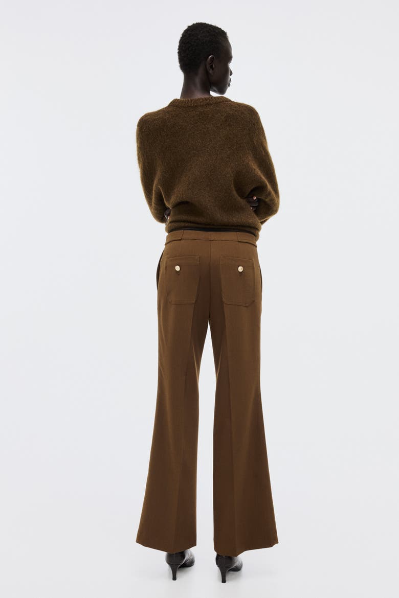 Flared Tailored Trousers, Alternate, color, Dark brown