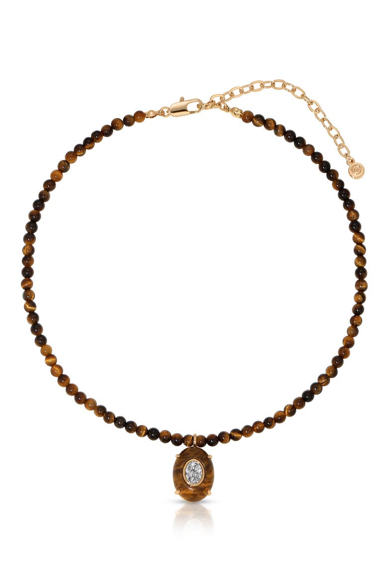 Beaded Pendant Necklace, Main, color, TIGERS EYE