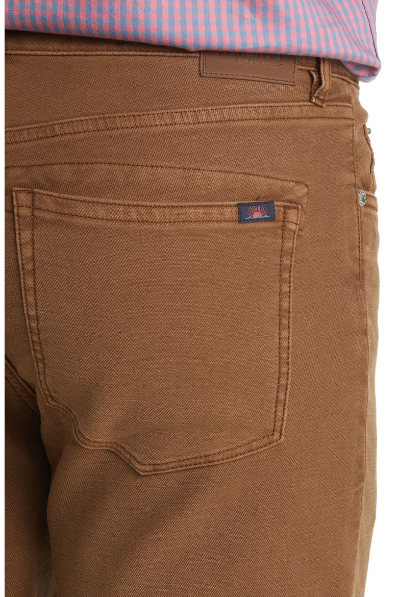 Stretch Terry Slim Straight Leg Five-Pocket Pants, Alternate, color, BARK BROWN