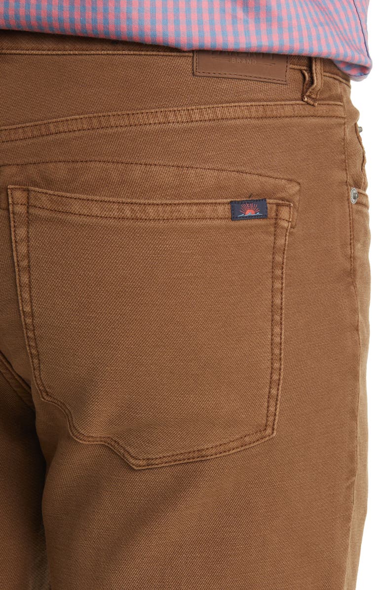 Faherty Stretch Terry Slim Straight Leg Five-Pocket Pants, Alternate, color, Bark Brown