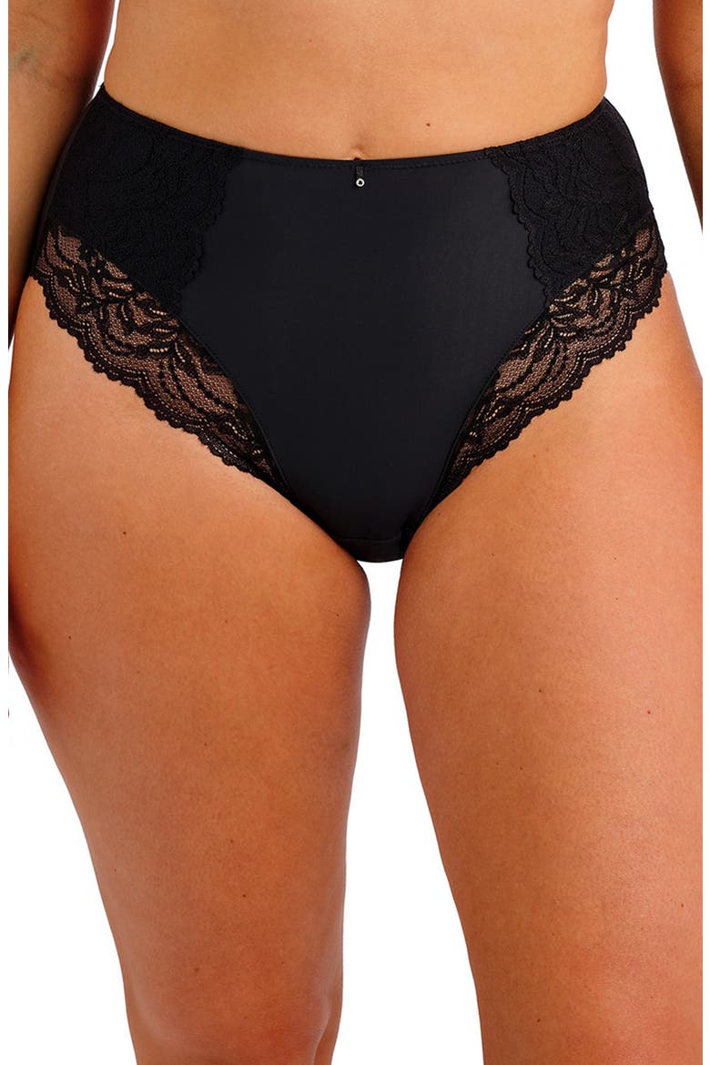 Cesile High Waist Briefs, Main, color, BLACK