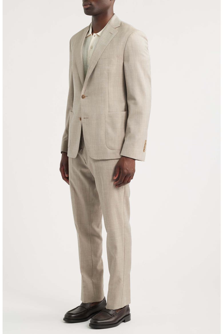 Icon Relaxed Fit Tan Slub Wool & Linen Blend Suit, Alternate, color, TAN
