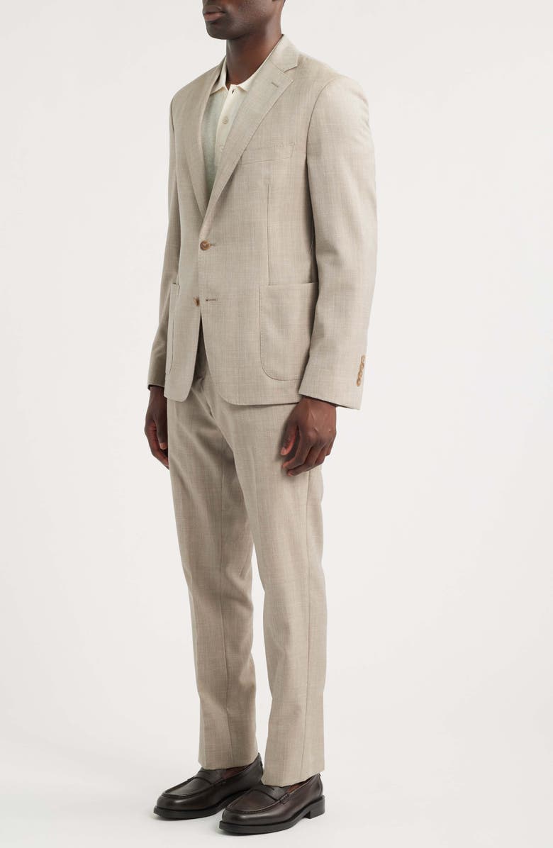 Vince Icon Relaxed Fit Tan Slub Wool & Linen Blend Suit, Alternate, color, Tan