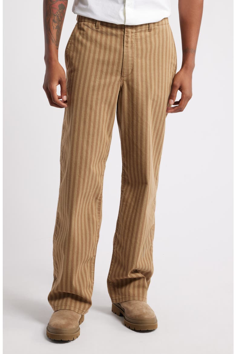 House of Aama Henry Workwear Pants, Main, color, TAN TONAL STRIPE