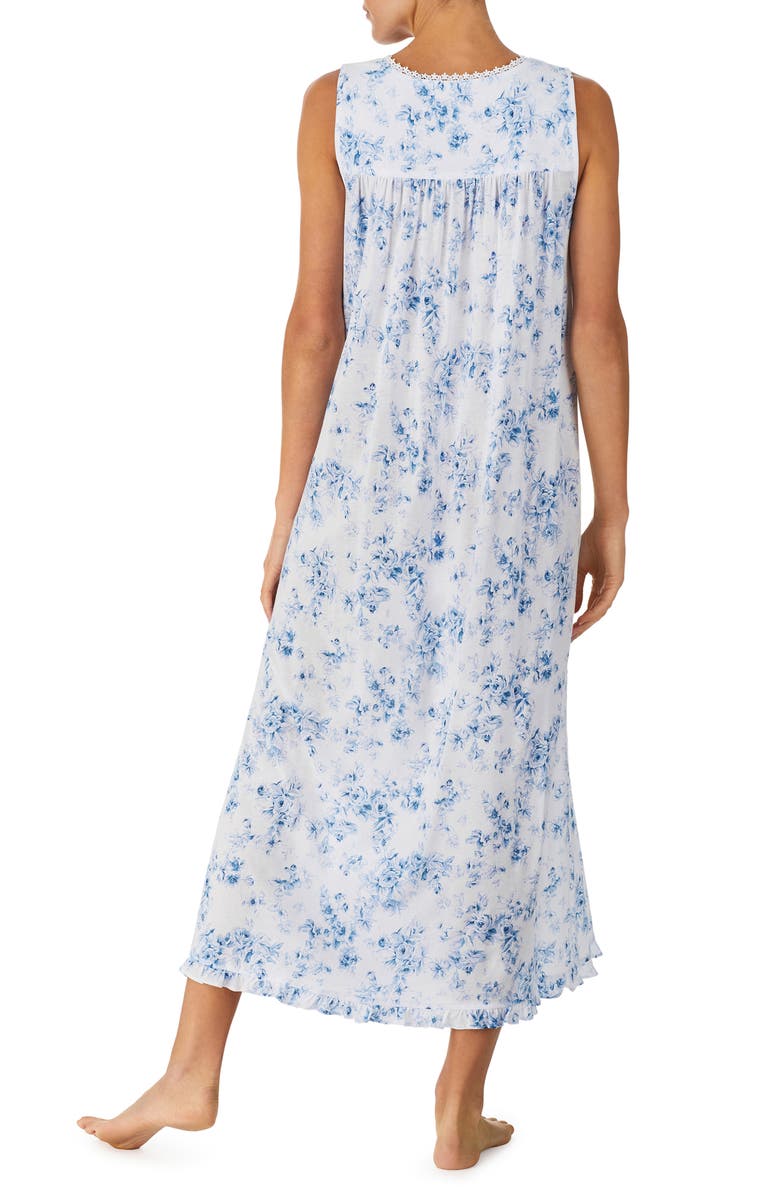 Eileen West Floral Print Cotton Ballet Nightgown, Alternate, color,