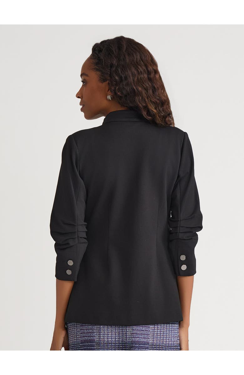 Misook Tailored LuxeStretch Ponte Blazer, Alternate, color, Black