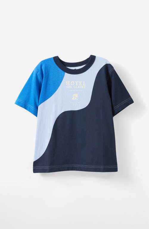 Cotton On Kids Kid's Jonny Short Sleeve Graphic Print Tee In Squid Ink Dawnblue Harbour