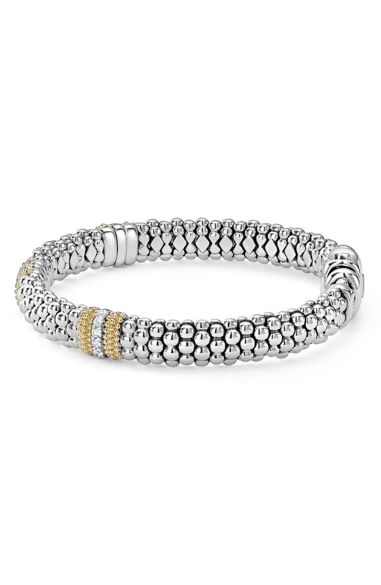 LAGOS Caviar Lux Diamond Bracelet, Alternate, color, Silver