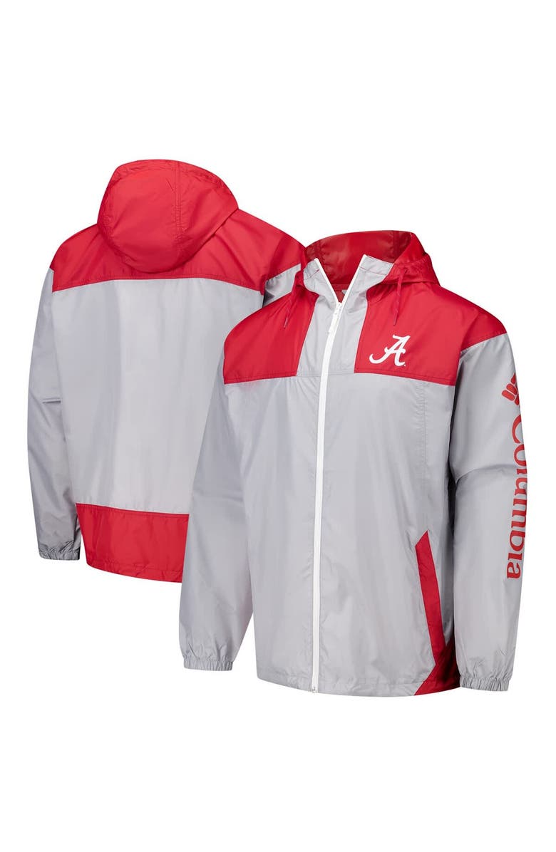 Columbia Men's Columbia Gray Alabama Crimson Tide Flash Challenger II Omni-Shade Full-Zip Windbreaker Jacket, Main, color, 