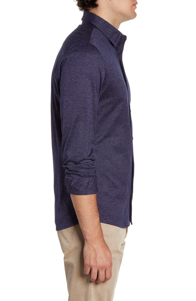 NORDSTROM MEN'S SHOP Regular Fit Jacquard Button-Up Knit Shirt, Alternate, color, 