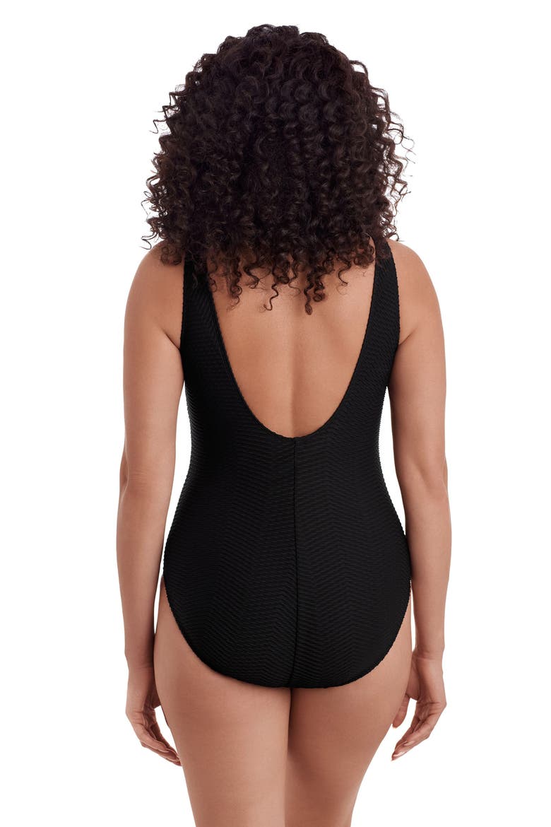 Sweetheart Inset Tank Long Torso One-Piece Swimsuit, Alternate, color, Texture Luxe