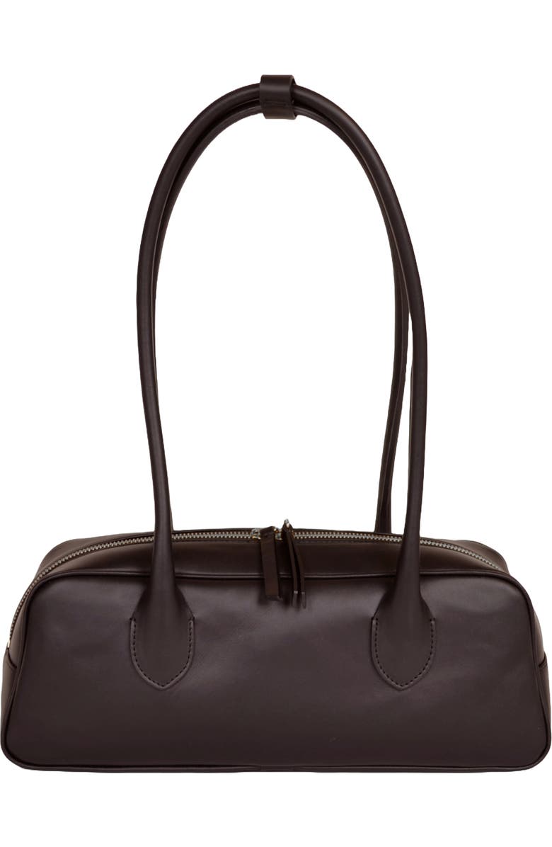 HYER GOODS La Strada Leather East West Bag, Main, color, Chocolate