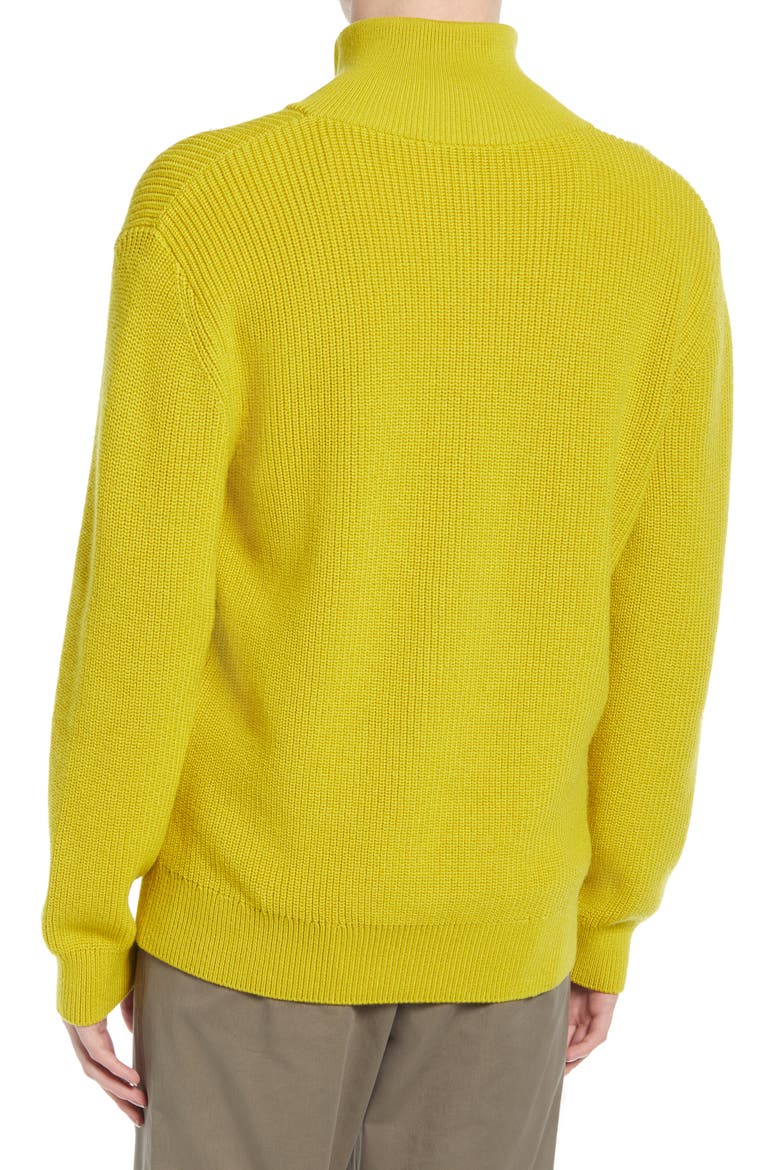 Men's Wool Blend Half Zip Sweater, Alternate, color, CHARTREUSE YELLOW 426