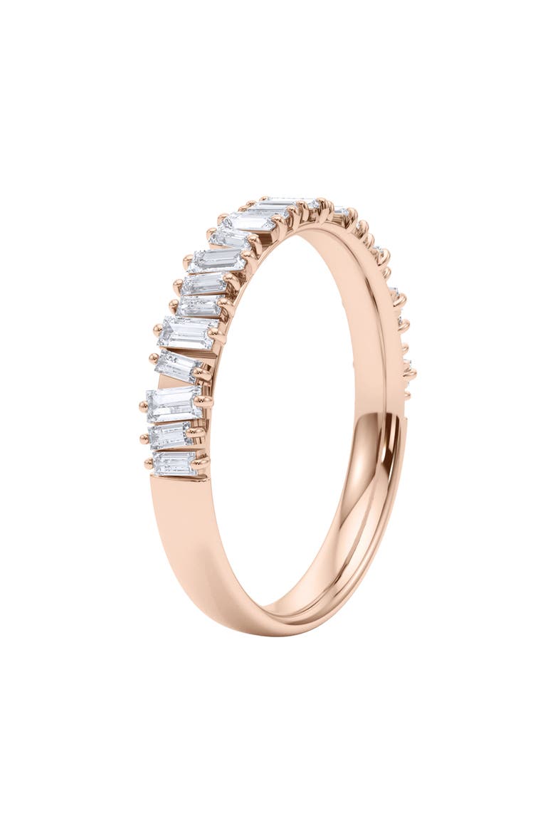 Lab Created Baguette Diamond Half Eternity Ring, Alternate, color, 18K ROSE GOLD