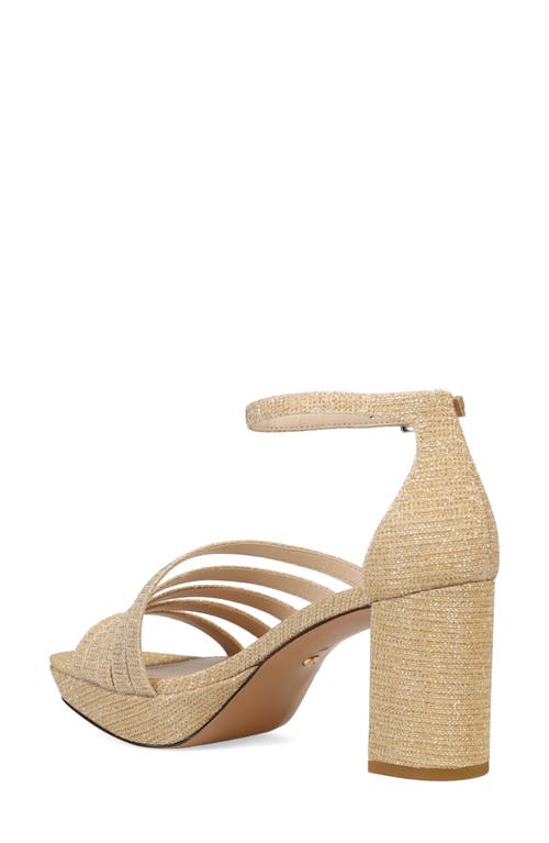 Pelle Moda Amber Ankle Strap Platform Sandal In Gold