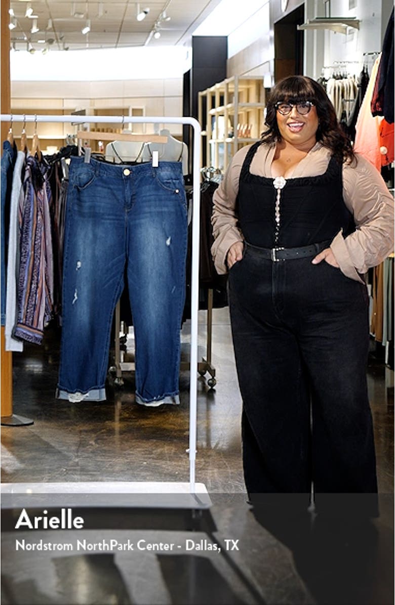 'Ab'Solution High Waist Frayed Boyfriend Jeans, sales video thumbnail