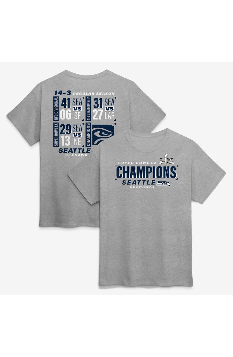 FANATICS Men's Fanatics Steel Seattle Seahawks Super Bowl LX Champions Counting Points Score T-Shirt, Main, color, Steel
