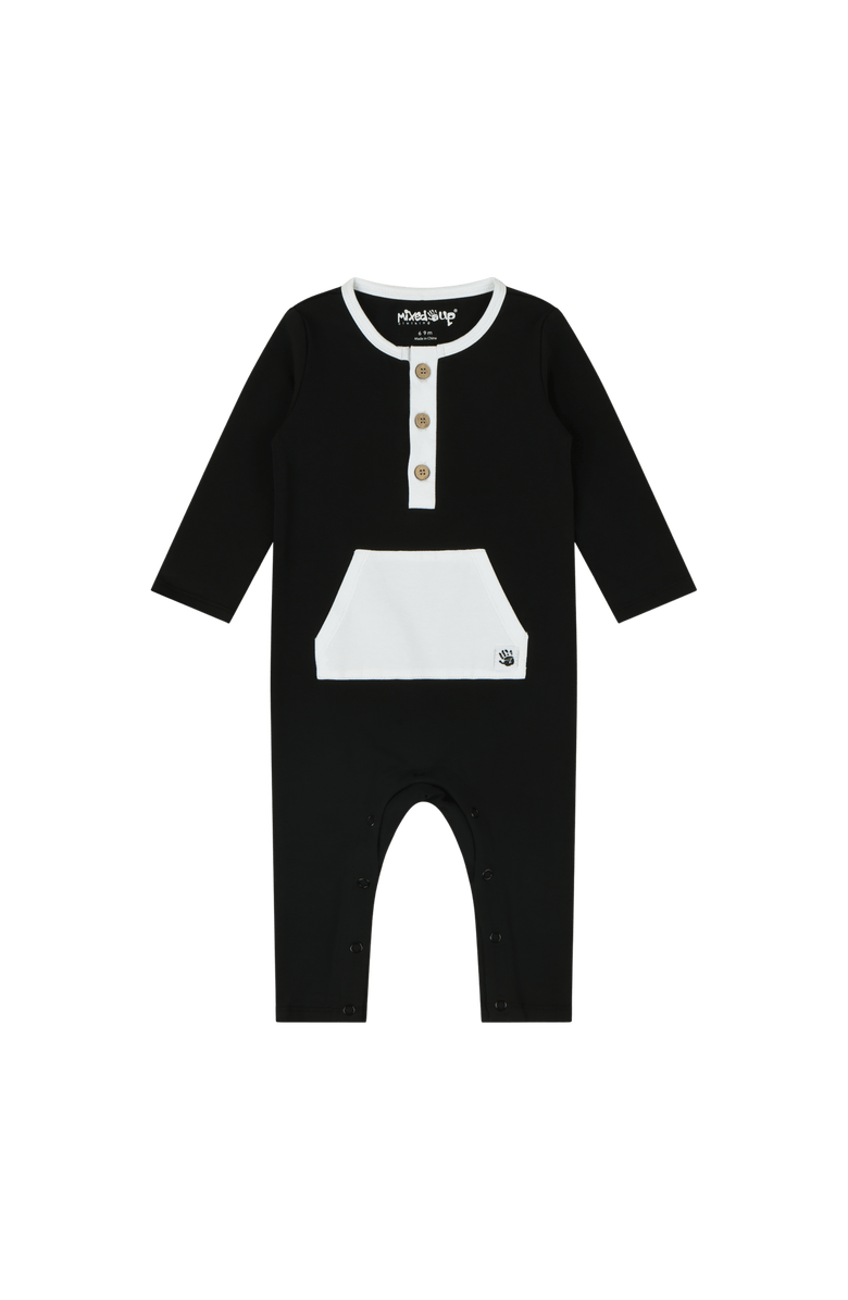 Mixed Up Clothing Baby Uno Romper, Main, color, Black