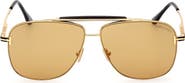 TOM FORD Jaden 60mm Polarized Navigator Sunglasses