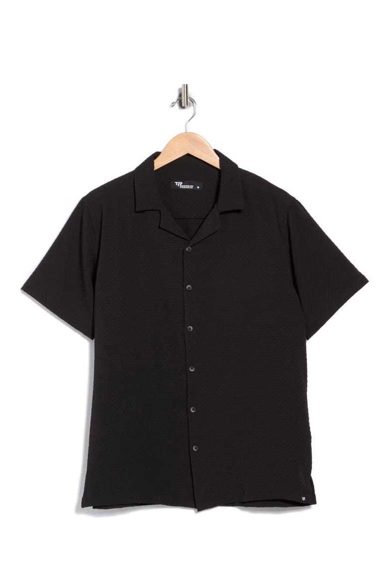 Relaxed Fit Camp Shirt, Alternate, color, BLACK