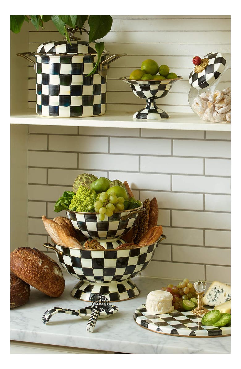 MACKENZIE CHILDS Courtly Check Enameled Steel Almost Everything Bowl, Alternate, color, Black/ White