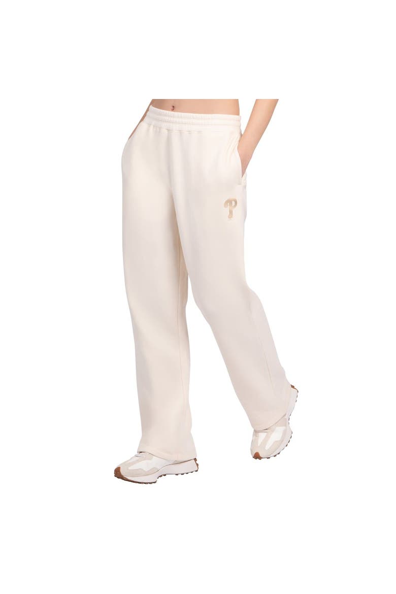 Women's Starter  Cream Philadelphia Phillies Pastel High Waisted Fleece Pants, Main, color, Cream