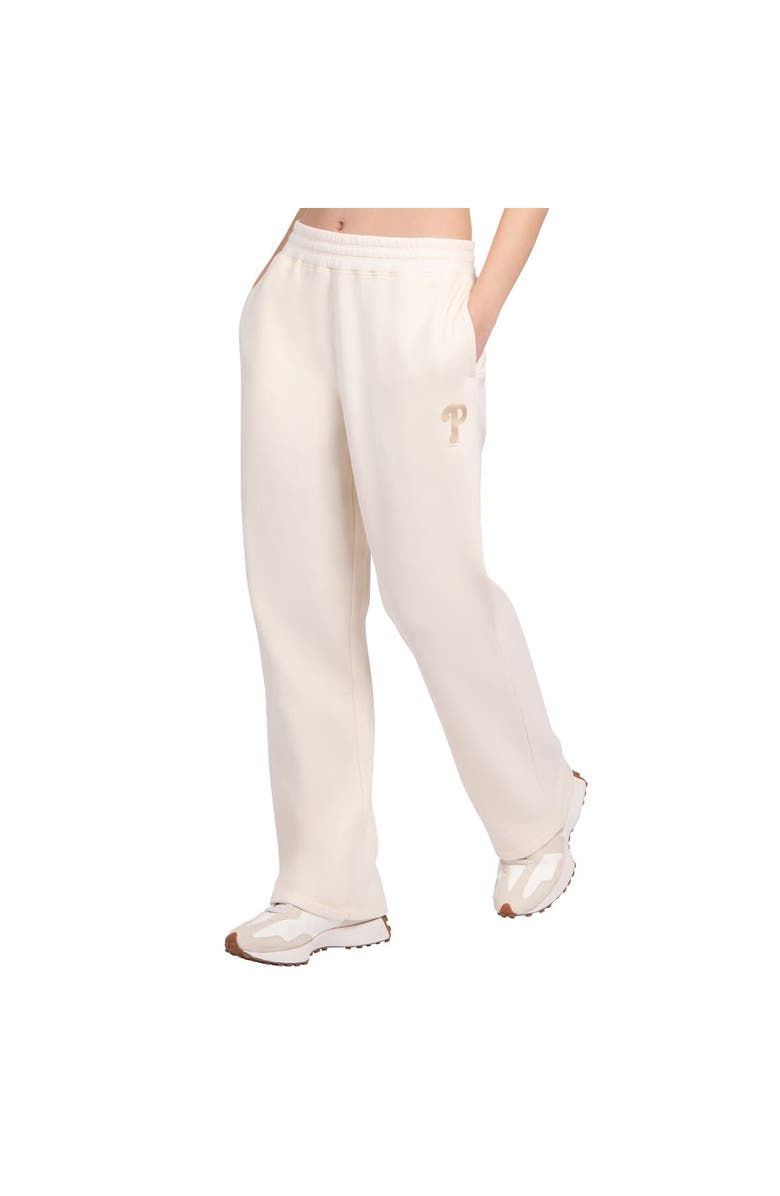 STARTER Women's Starter  Cream Philadelphia Phillies Pastel High Waisted Fleece Pants, Main, color, Cream