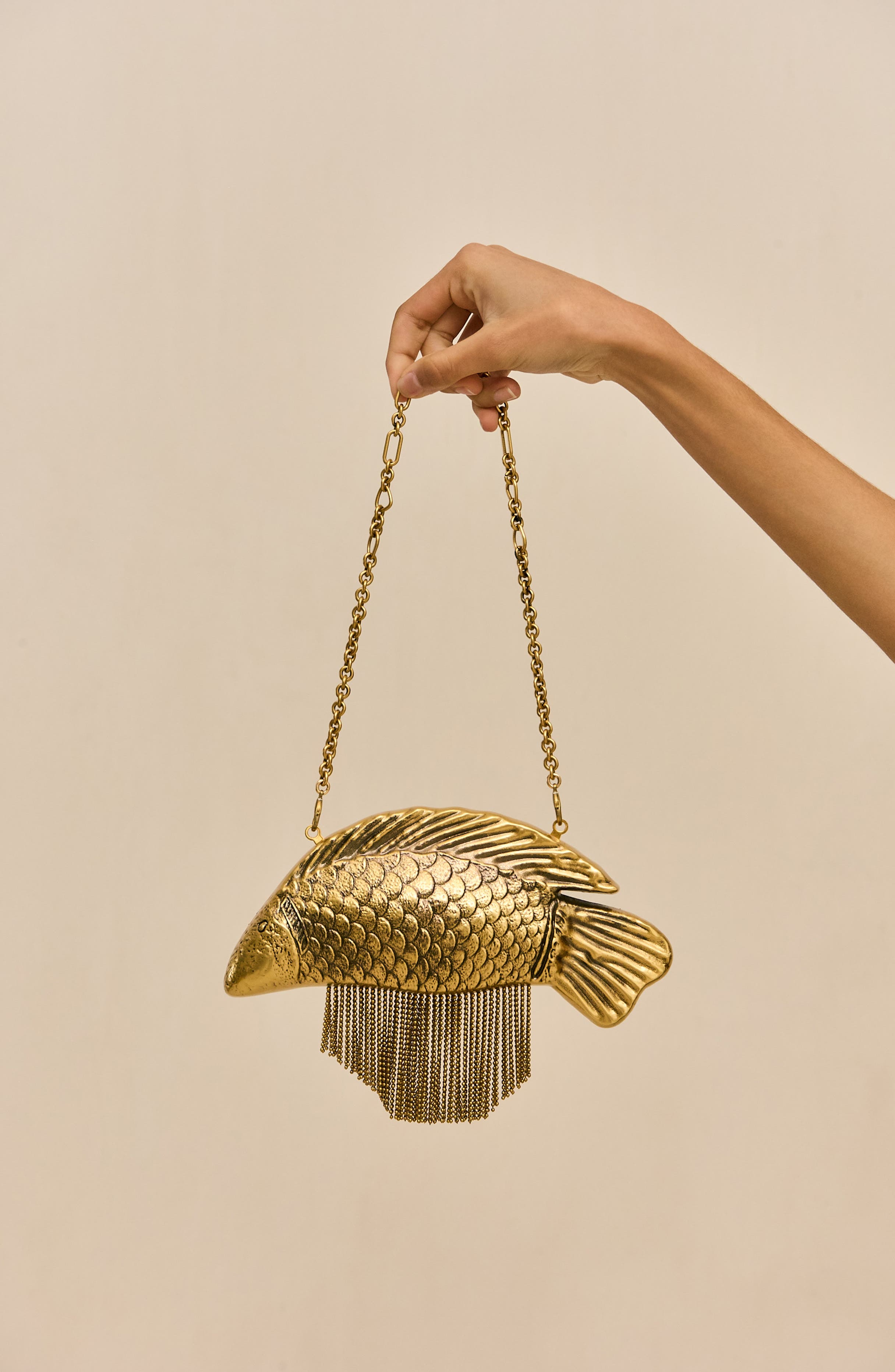 Neemo Fish Clutch, Alternate, color, ANTIQUE BRASS