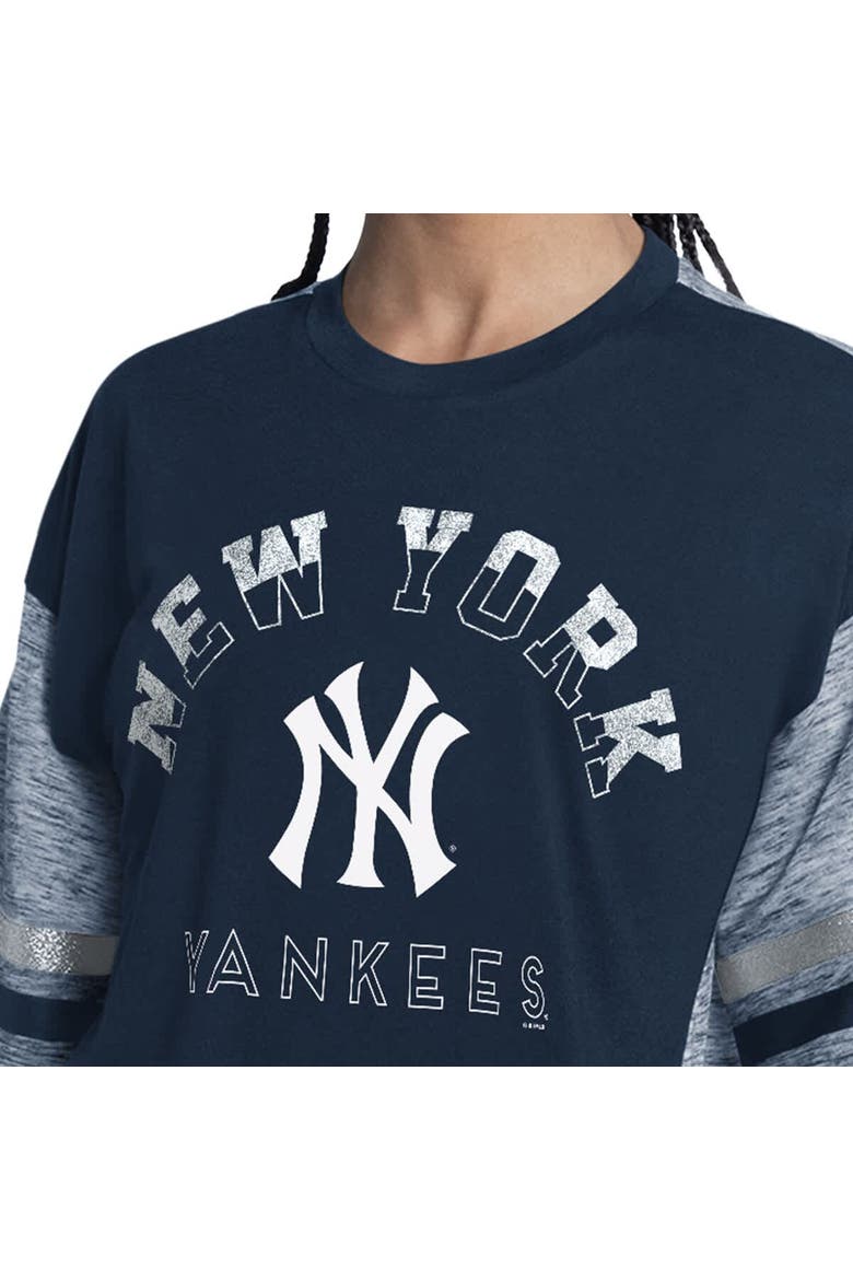 Women's G-III 4Her by Carl Banks Navy New York Yankees Off-Season Oversized Top, Alternate, color, Navy