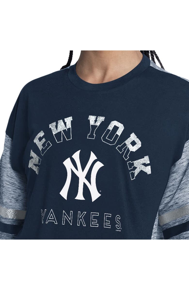 G-III 4HER BY CARL BANKS Women's G-III 4Her by Carl Banks Navy New York Yankees Off-Season Oversized Top, Alternate, color, Navy