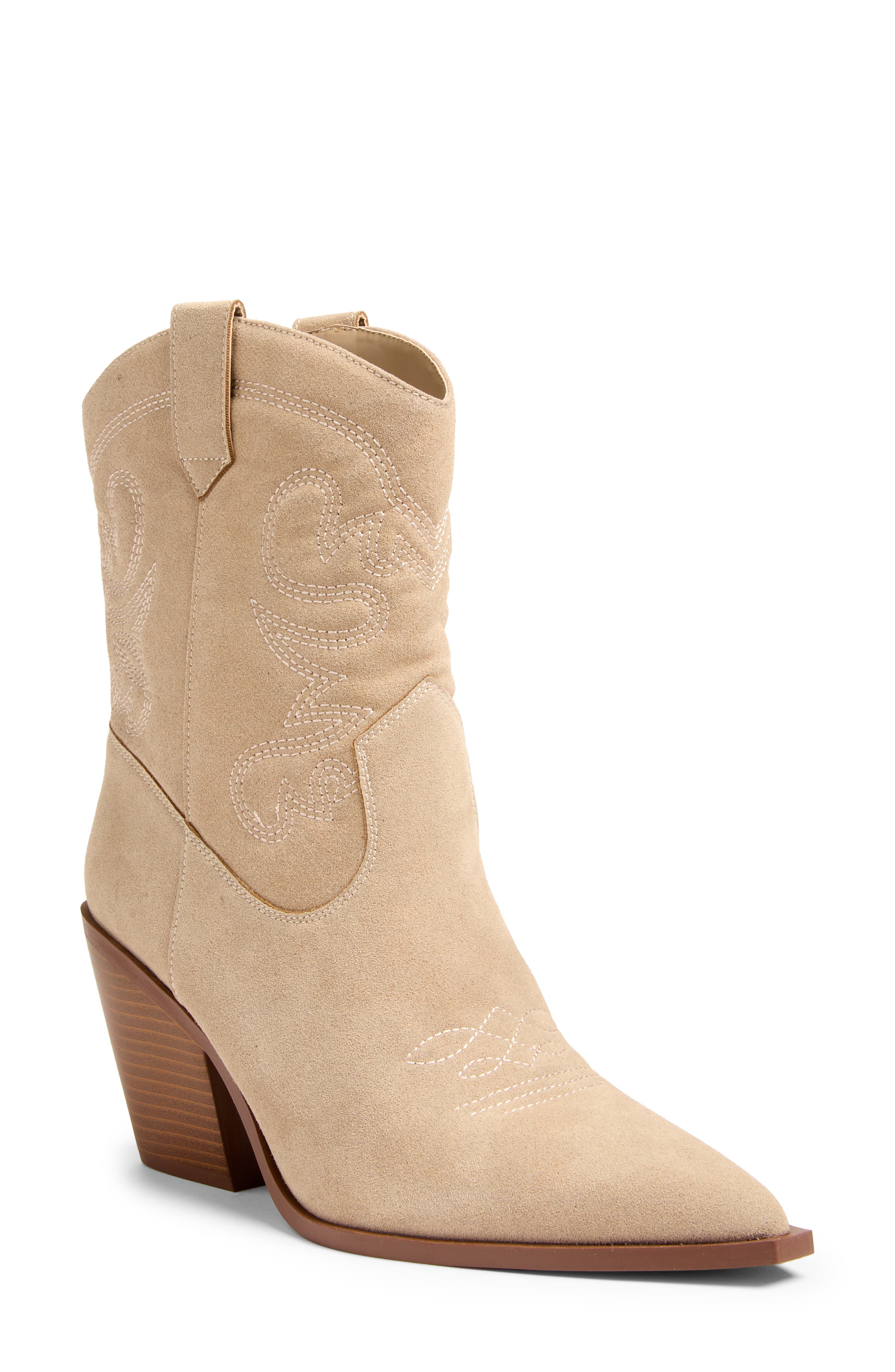 Dakota Faux Leather Western Boot, Main, color, TAN TAUPE