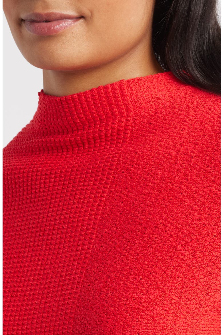 Pixel Mock Neck Sweater, Alternate, color, SCARLET